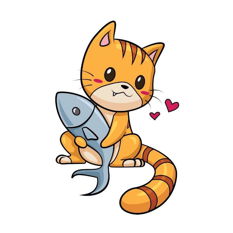 Cat with fish
