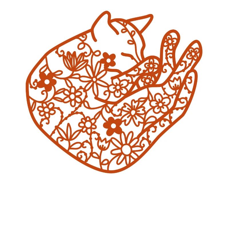 Floral Sleeping Cat