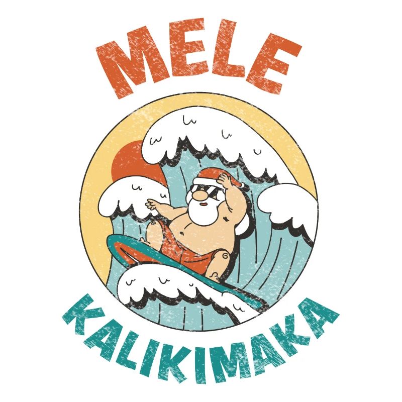 Mele Kalikimaka Hawaii Surfender Weihnachtsmann