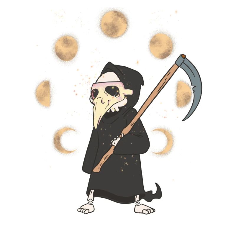Halloween Grim Reaper Death Moon Phase