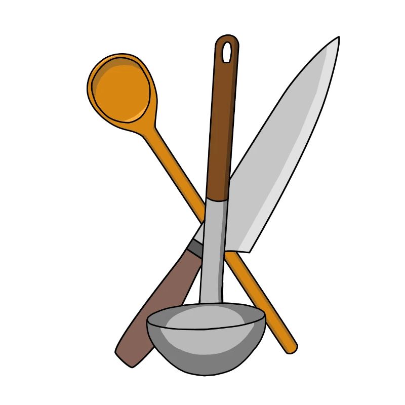 Koch Messer Kochen Küche Suppenkelle Kochlöffel
