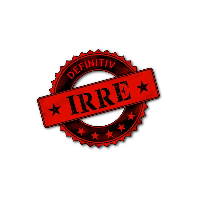 Stempel definitiv irre Spruch Geschenk Spaß Witz