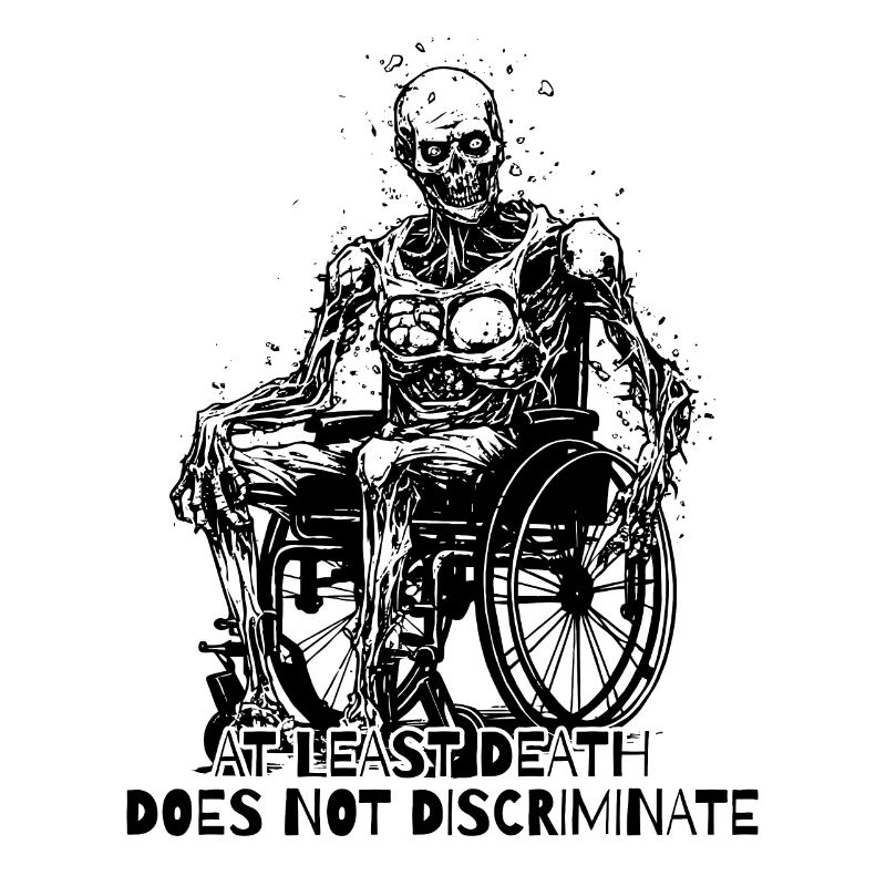 Squelette en fauteuil roulant : pas de discrimination