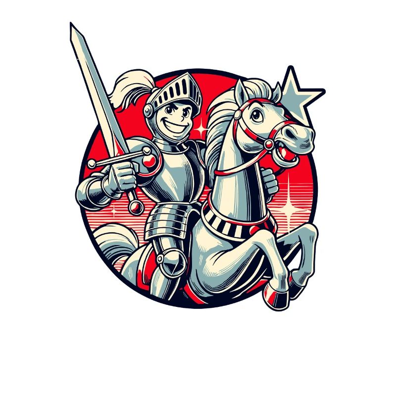 Chevalier médiéval sur son cheval