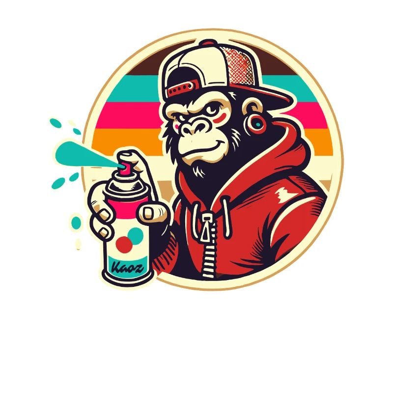 Graffiti Gorilla mit Spraydose