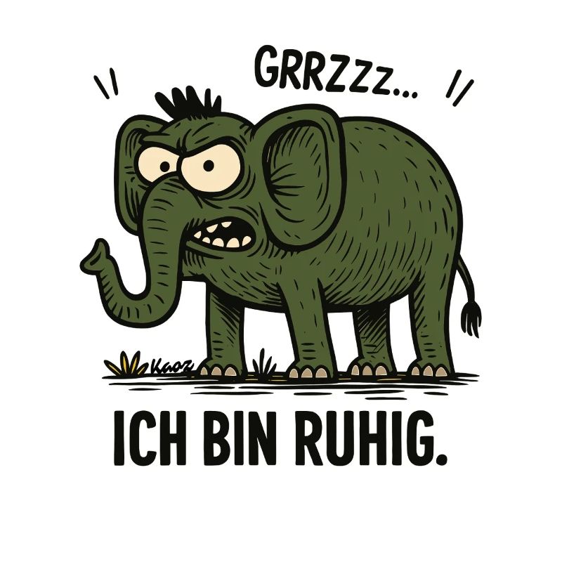 Wütender Elefant – Ich bin ruhig.