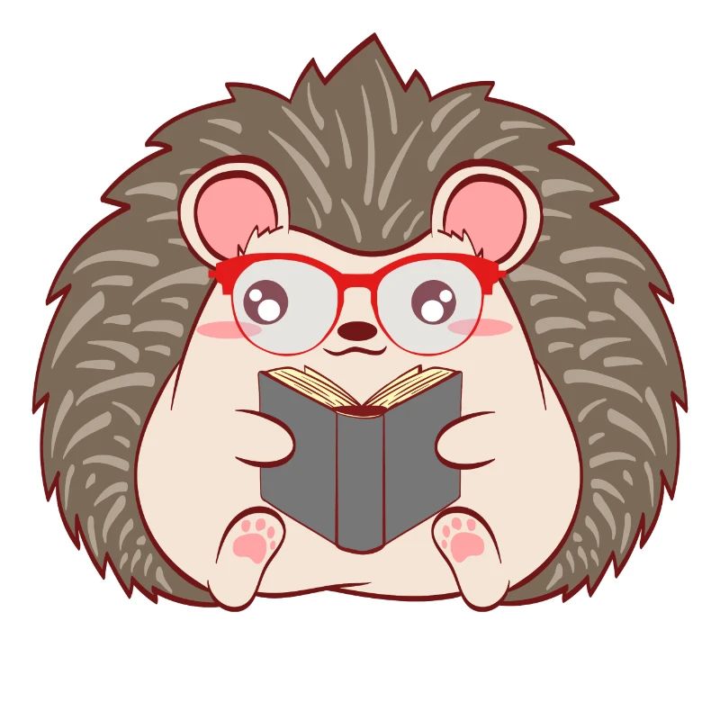 Hedgehog "Reader" Christmas Design For Students