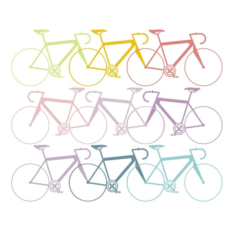Bicycles in rainbow colors pastel gift idea