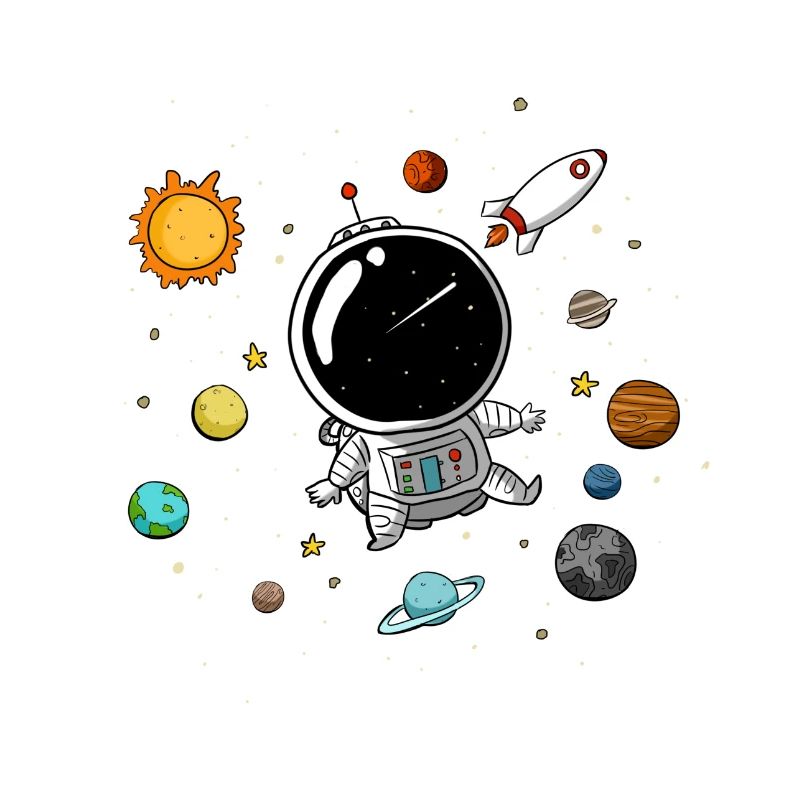 Petit astronaute dans l’espace - Doodle