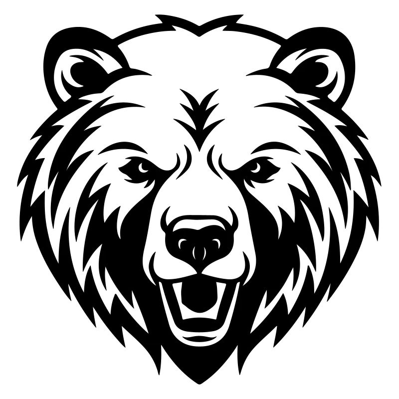 Bear Grizzly Silhouette Head