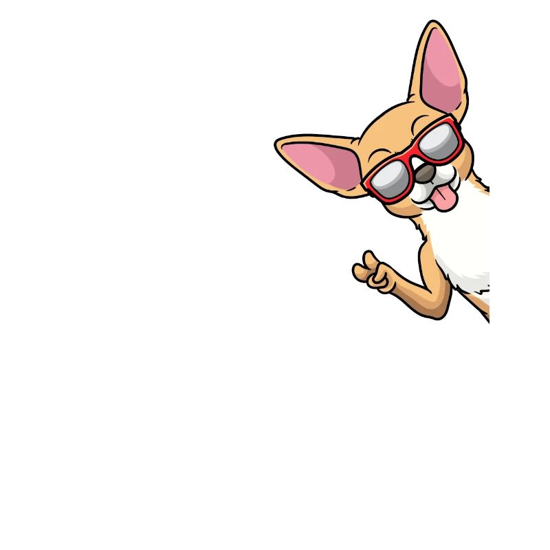 Chiweenie chien avec des lunettes de soleil de côté
