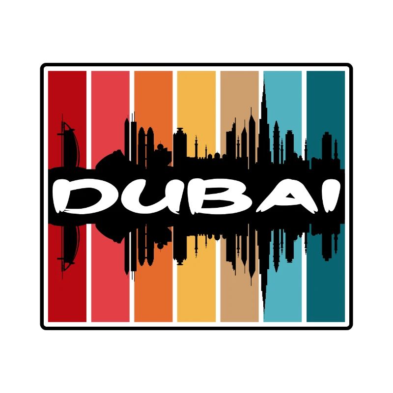 Dubaï Eau Skyline Silhouette Souvenir de voyage
