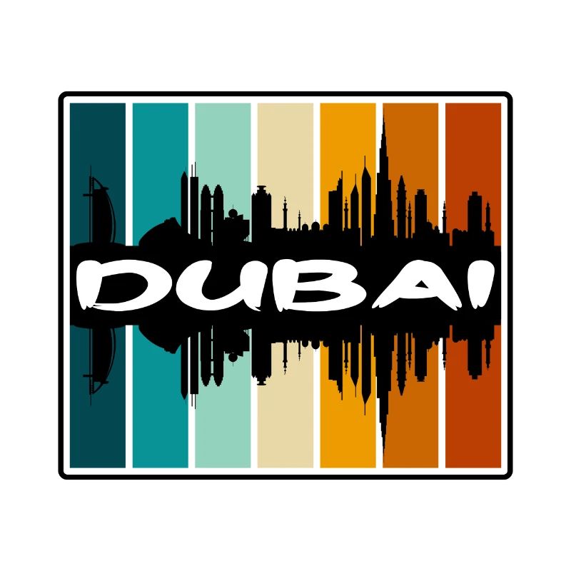 Dubaï Eau Skyline Silhouette Souvenir de voyage
