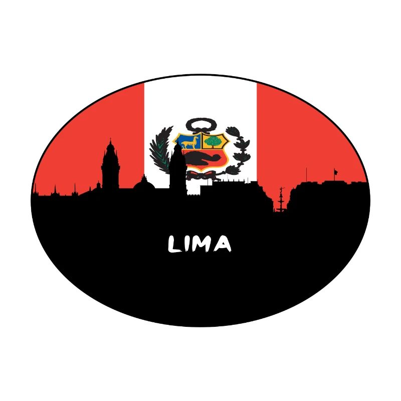 Lima Pérou Drapeau Skyline Voyage Silhouette