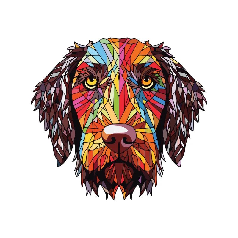 German Wirehaired Pointer Dog Breed Watercolor