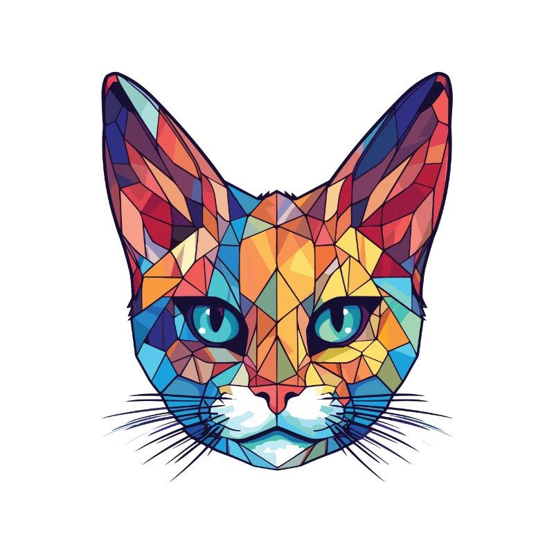 Pixie Bob Katze Bunte Aquarell Haustier Illustration