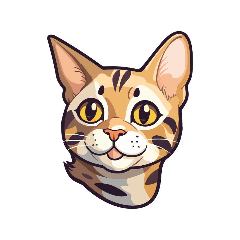 Illustration aquarelle de bande dessinée de chat du Bengale