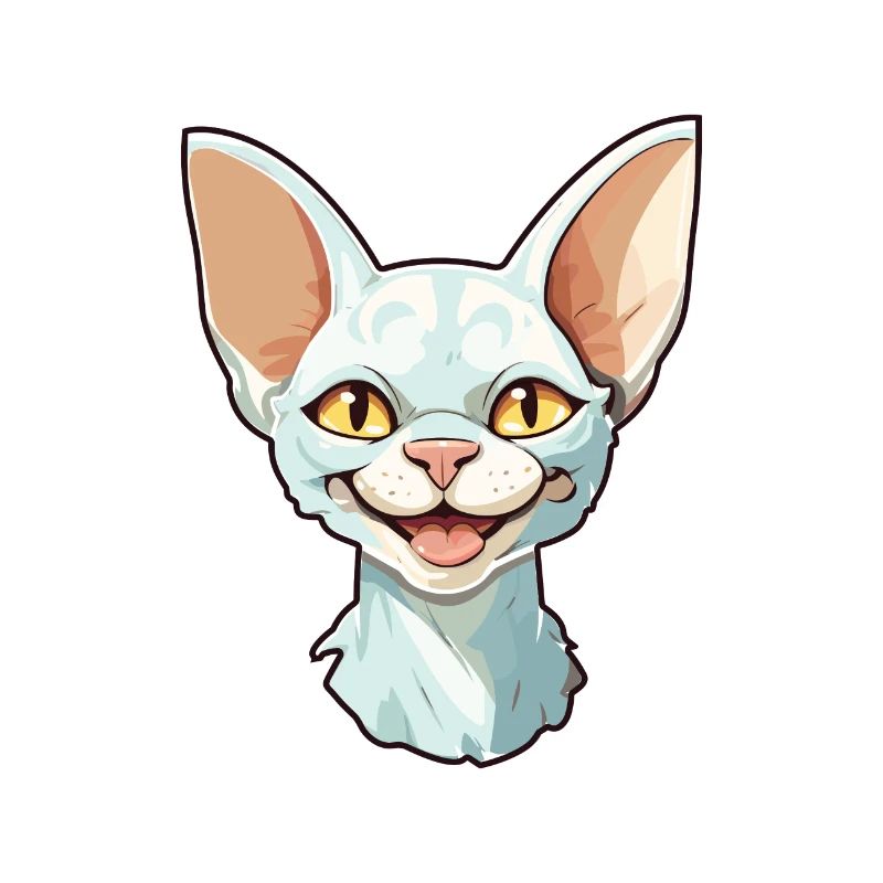 Devon Rex chat dessin animé aquarelle Illustration