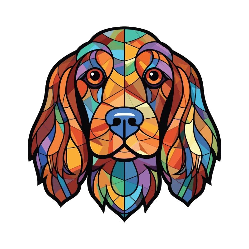 Englischer Cocker Spaniel Hund Buntes Aquarell Haustier