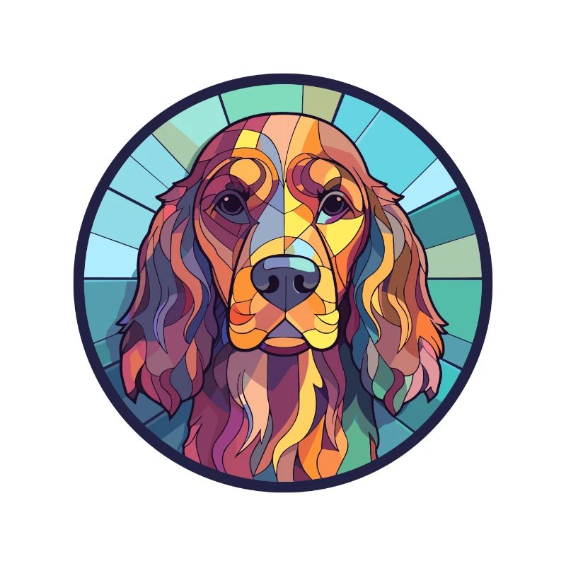 Englischer Cocker Spaniel Hund Buntglas Bunt