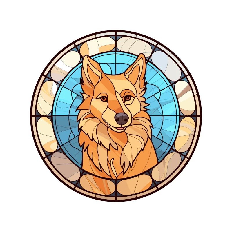 Finnischer Spitz Hunderasse Buntes Glas Wat