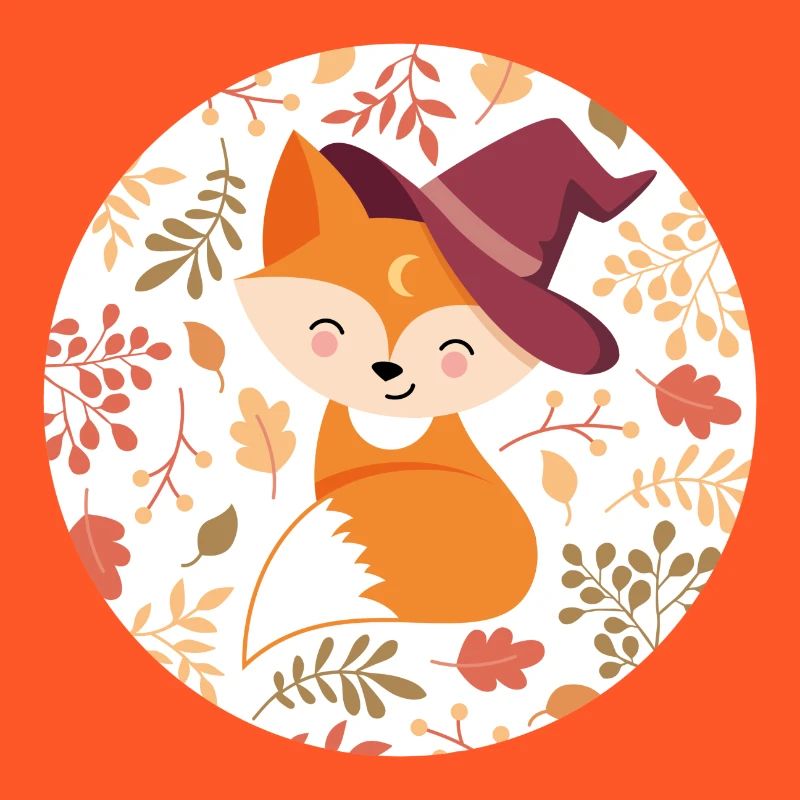 Fox with autumn pattern
