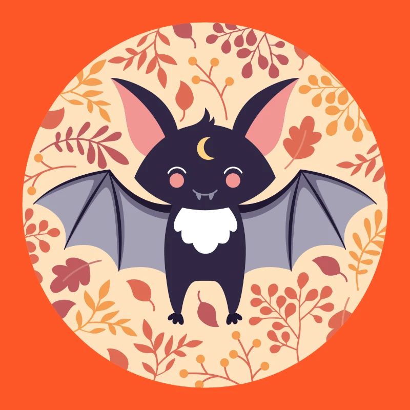 Bat with autumn pattern