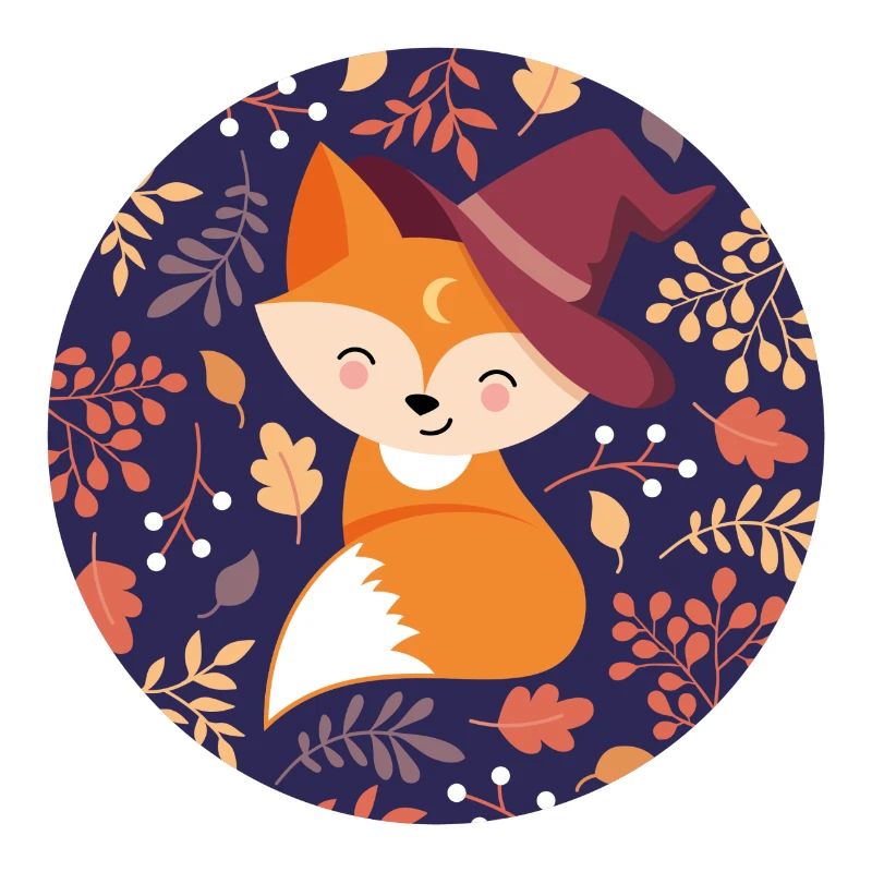 Fuchs mit Herbstmuster