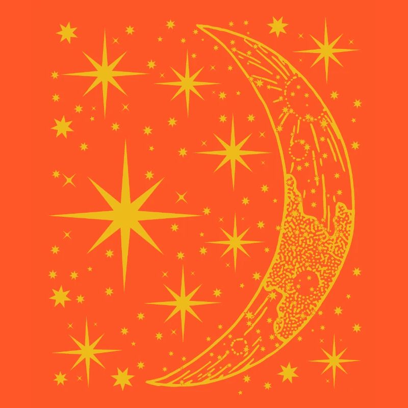 crescent moon. Night sky
