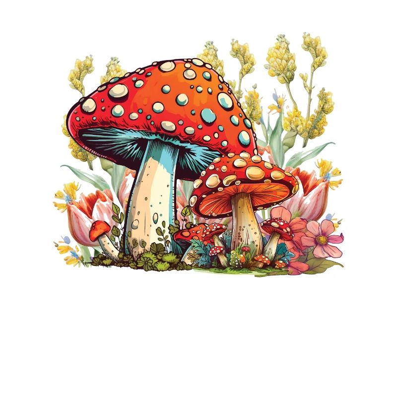 Champignon sauvage et lune Pas de temps, je cherche