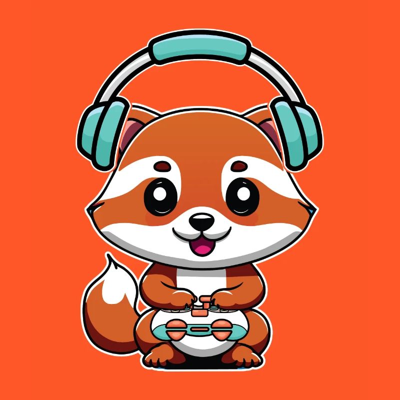 Play Controller Gaming Fox with Headphones