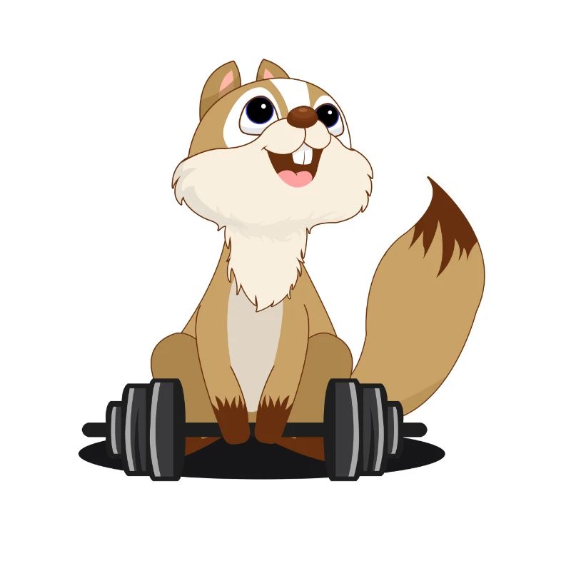 Fitness Eichhörnchen mit Handeln