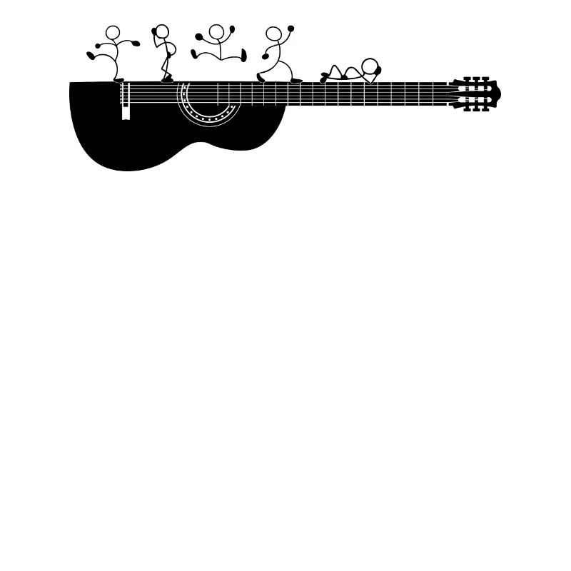 Guitariste Drôle de guitariste Dancing Sticky Figure