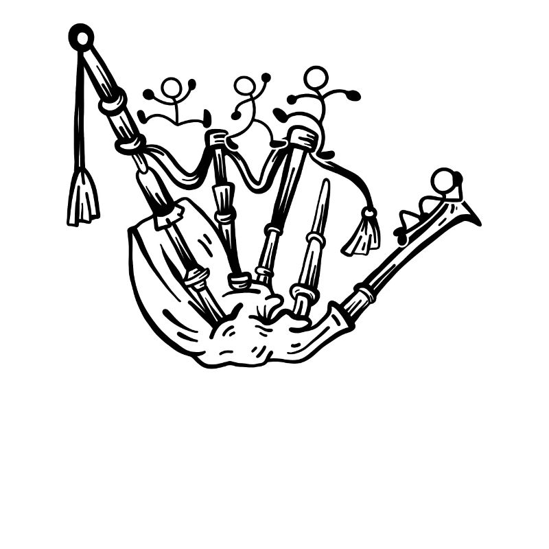 Drôle de figurine de bâton de cornemuse