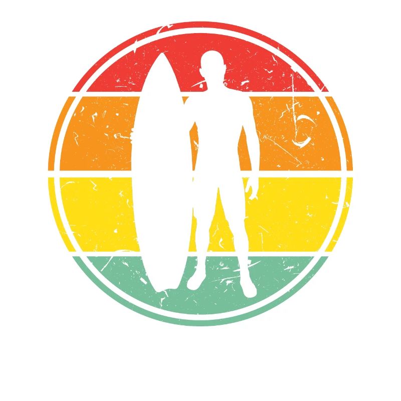 Silhouette de surfeur rétro