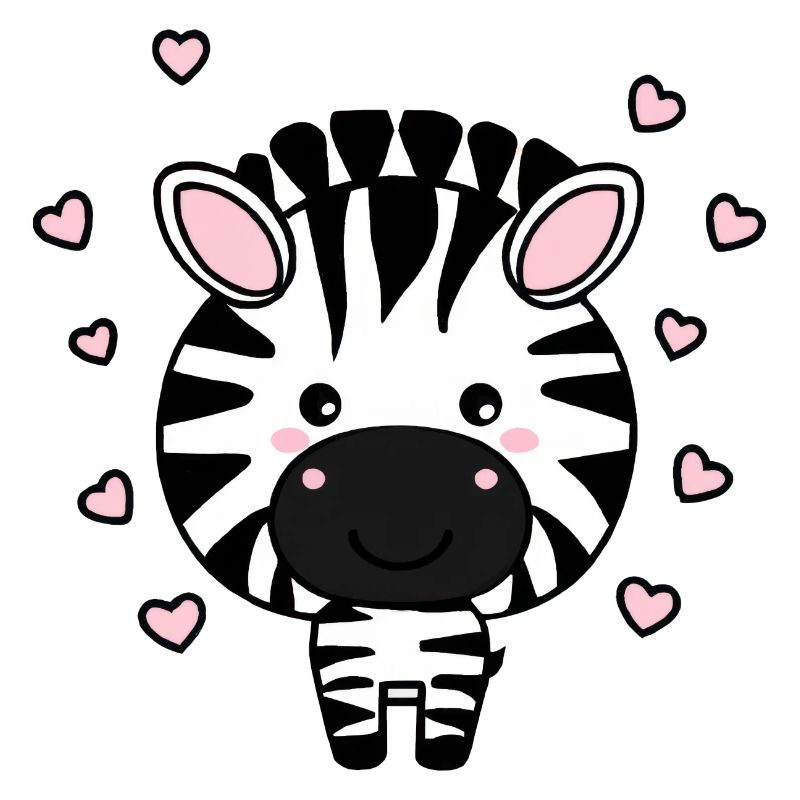 Süßes Zebra mit Herzchen