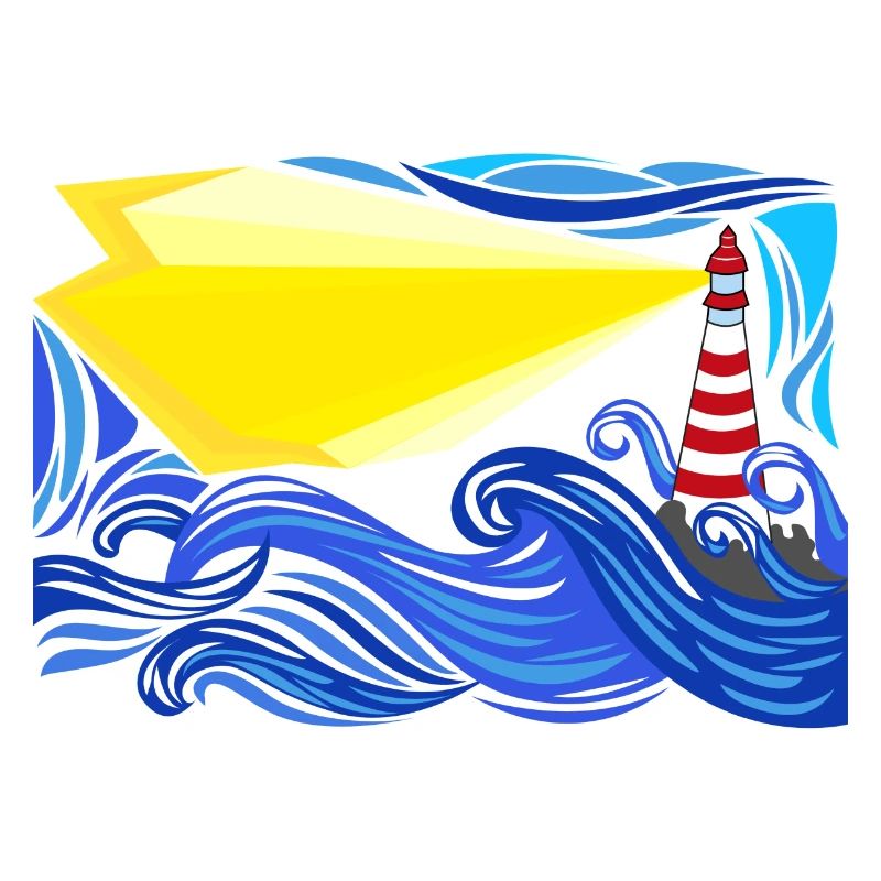 Meer im Sturm mit Leuchtturm