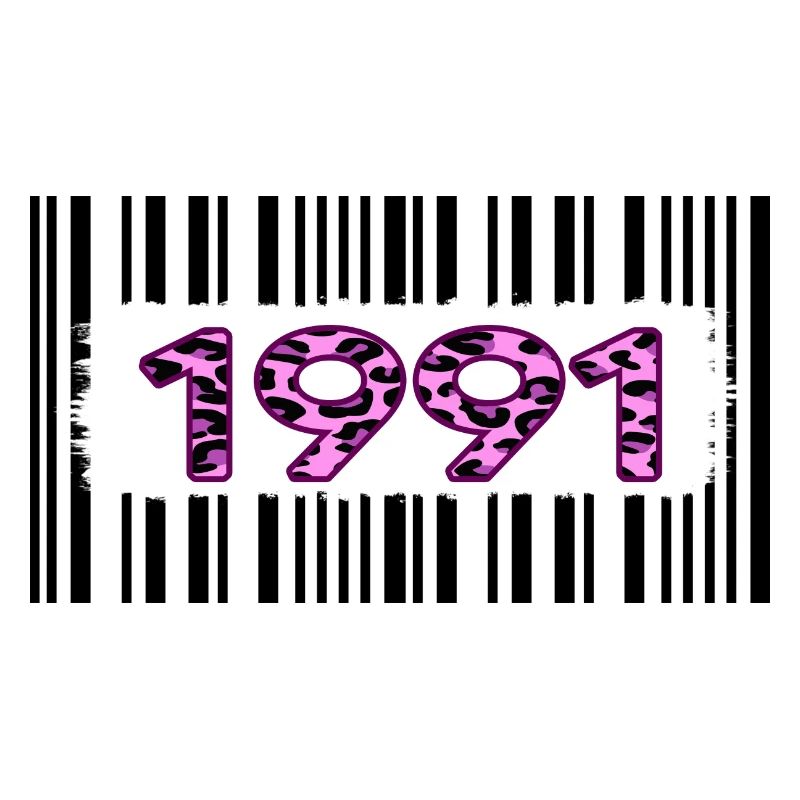 1991 geburtstag barcode rosa leopard retro party