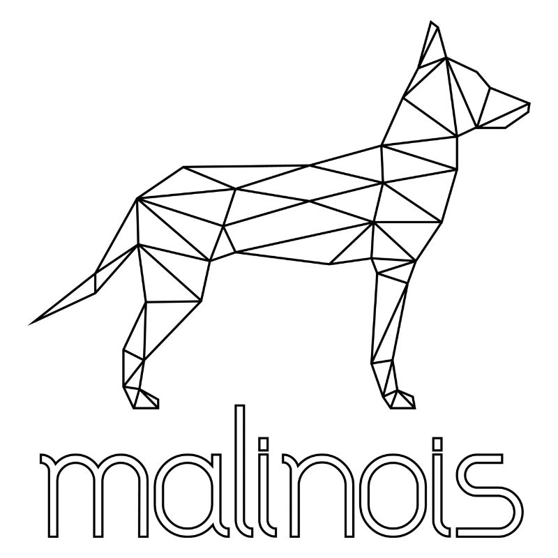Malinois German Shepherd Geometric - black