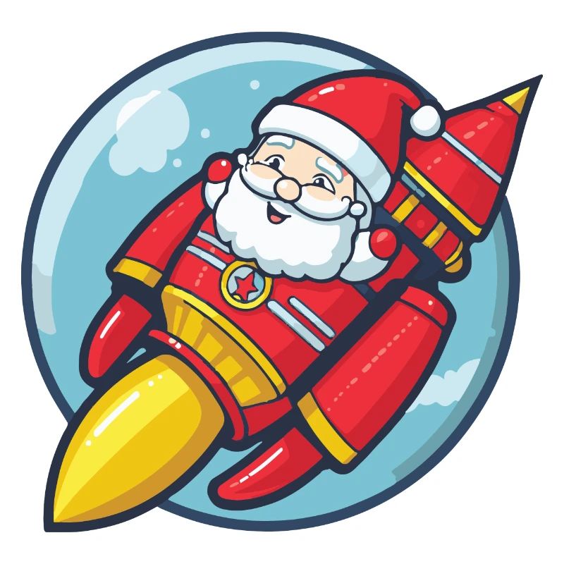 Weihnachtsmann Rakete Comic Weihnachten