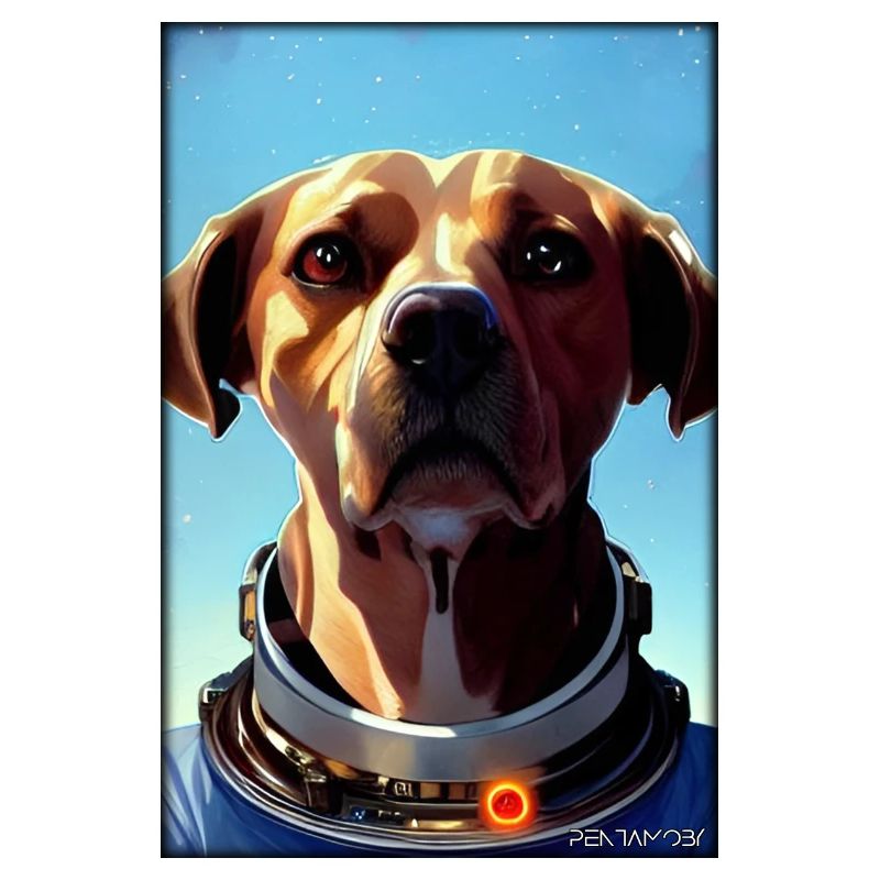 Dog Pet Astronaut Future Sci-Fi Technology