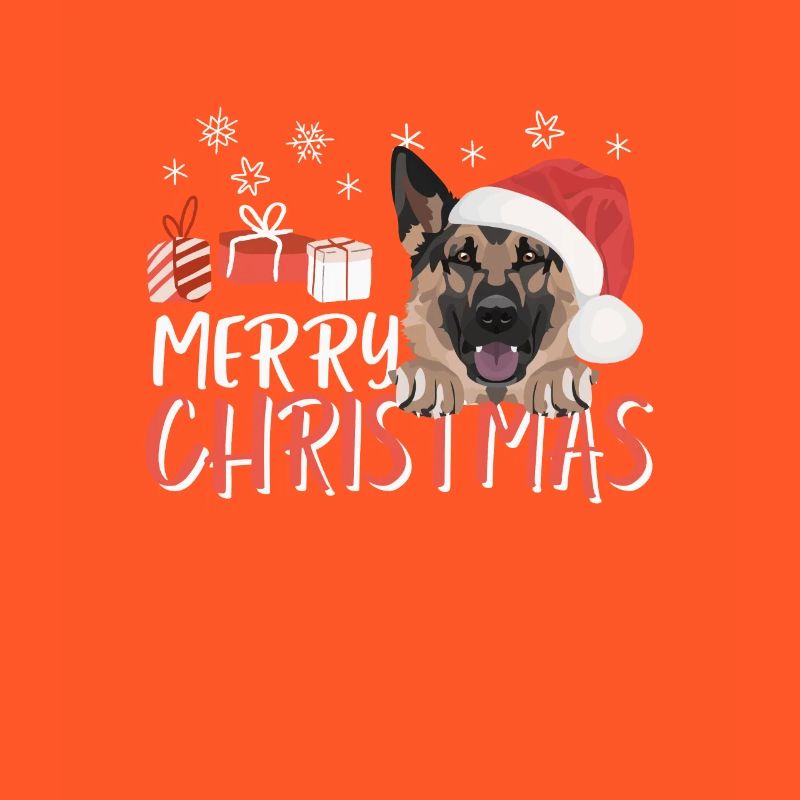 German Shepherd Merry Christmas