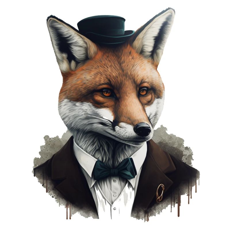 Fox Art Creative Animal Suit Tuxedo Gift