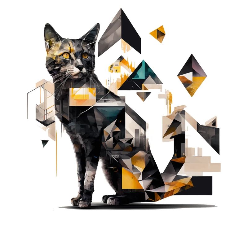 Chat Polygone Motif de chat Cadeau Amoureux du chat