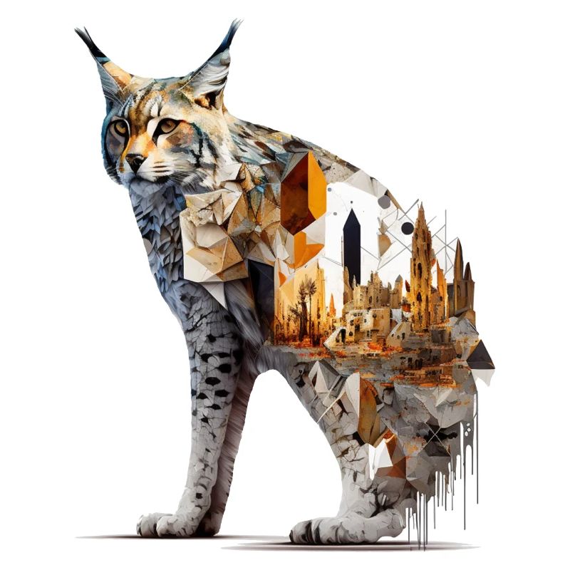 Luchs Kunst Kunstwerk Luchse Tier Geschenk
