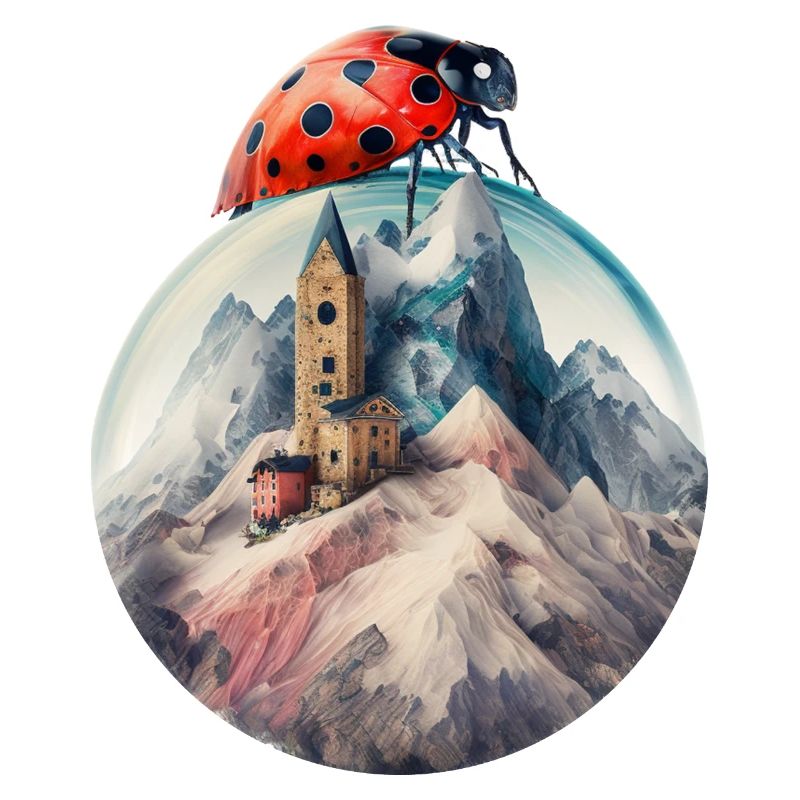 Ladybug Art Gift Insects Mountains