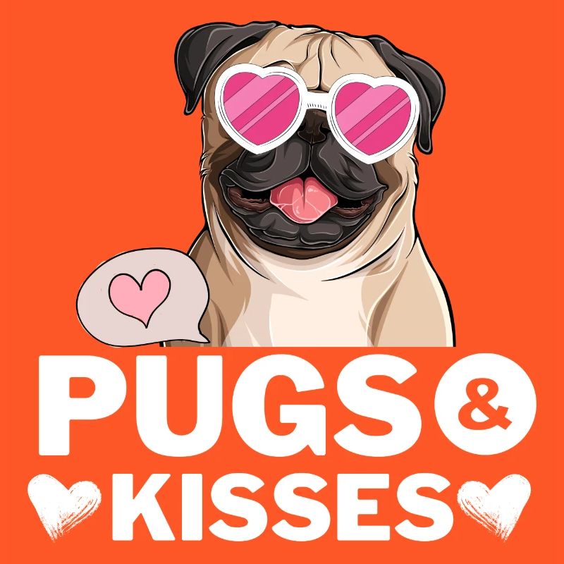 Mops mit Rosa Herz Sonnenbrille