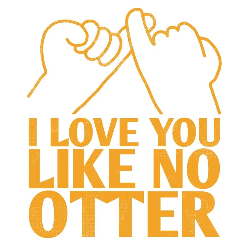 Je t’aime comme pas de conception de mariage de loutre pour le