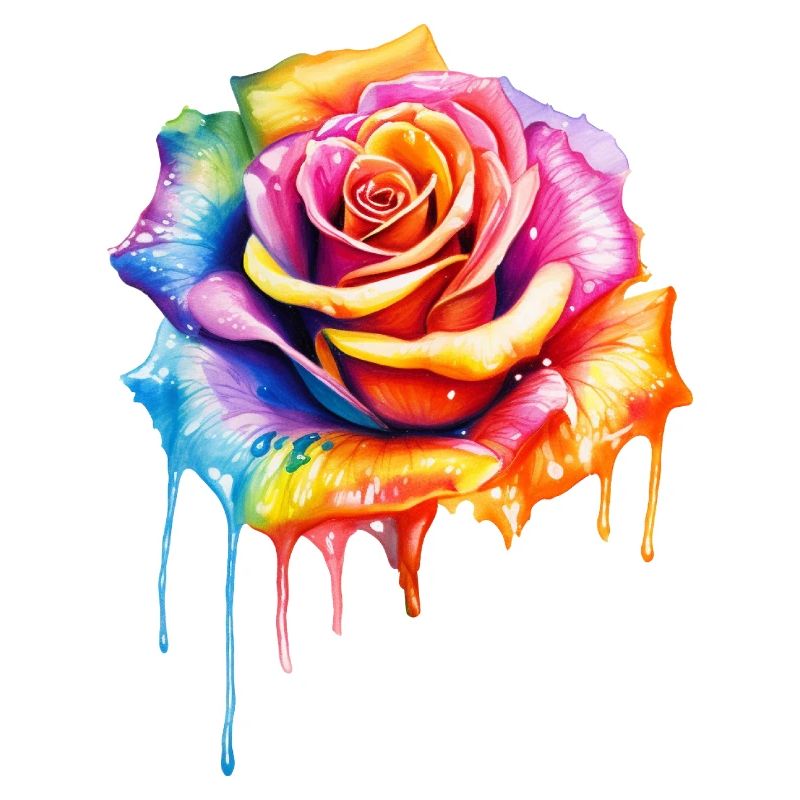 Rose in Regenbogenfarben