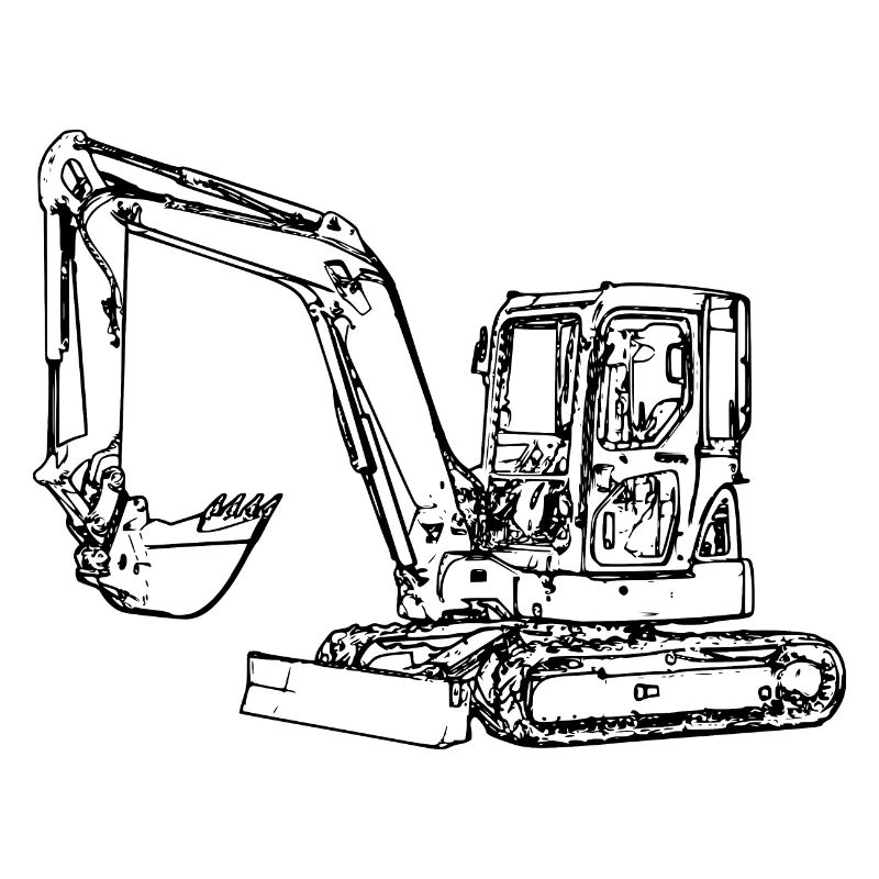 Minibagger Bagger Kettenbagger Löffel schwarz